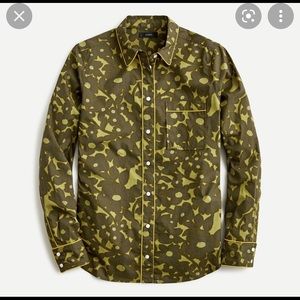 J.Crew NWT Camo Flowers Button Down
